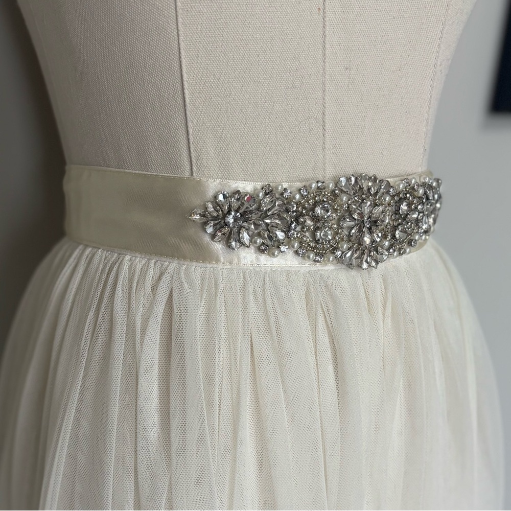Tulle Maxi Skirt Removable Embellished Waist Bridal Wedding Costume - Picture 2 of 5